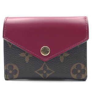 Louis Vuitton Zoe Portefeuille Wallet Trifold Leather Brown Pink